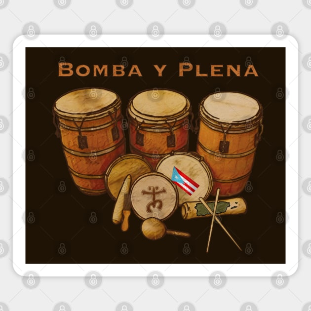 Puerto Rico Bomba y Plena Boricua Magnet by SoLunAgua